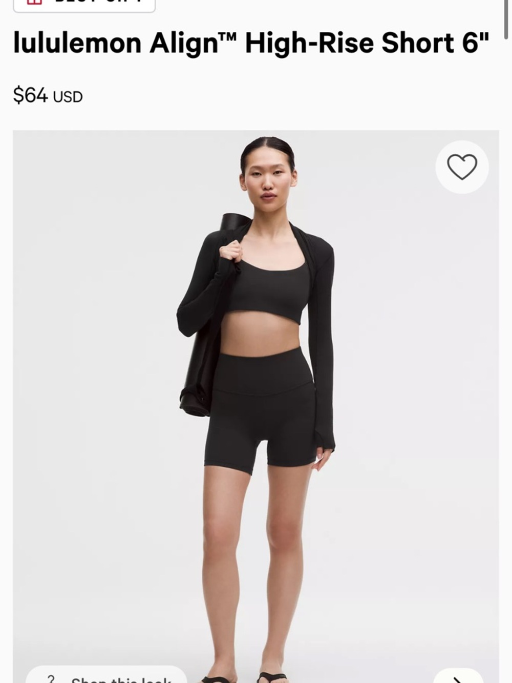 lululemon Align High-Rise 6" Shorts - Black